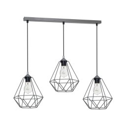 Lampă suspendată BASKET 3xE27/60W/230V gri
