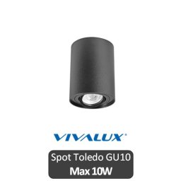 VIVALUX Spot Toledo Rotund Negru 1XGU10