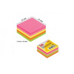 Cub autoadeziv 51 x 51mm, 5 culori pastelate
