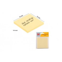 Post-it adeziv 75x75mm galben pal, 100 file