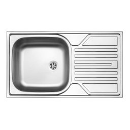 LEGATO SATIN SINK ONE BOWL WITH DRAINER, 3,5'' OUTFLOW WITH FITTING ZEL_0113
