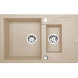 ANDANTE Chiuveta Granit SANDY GRANITE SINKS 1,5 BOWL WITH DRAINER WITH FITTING ZQN_7513