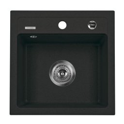 ZORBA SINK ONE BOWL WITHOUT DRAINER WITH FITTING, GRAPHITE GRANITE ZQZ_2103