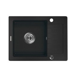ZORBA SINK ONE BOWL WITH DRAINER WITH FITTING, GRAPHITE GRANITE ZQZ_211A