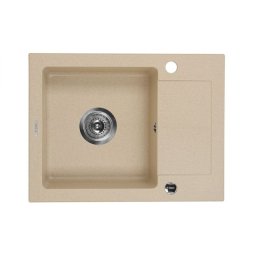 ZORBA SINK ONE BOWL WITH DRAINER WITH FITTING, SANDY GRANITE ZQZ_711A