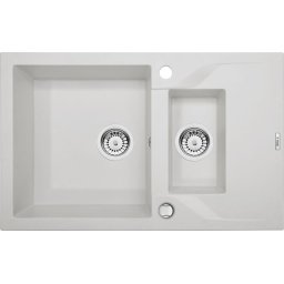 ANDANTE ALABASTER METALIC GRANITE SINK 1,5 BOWLS WITH DRAINER WITH FITTING ZQN_A513