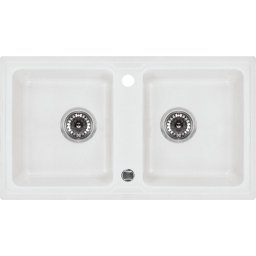 Chiuveta Granit ZORBA ALABASTER METALIC GRANITE SINK 2 BOWLS WITH FITTING ZQZ_A203