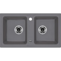 Chiuveta Granit ZORBA GREY METALIC GRANITE SINK 2 BOWLS WITH FITTING ZQZ_S203