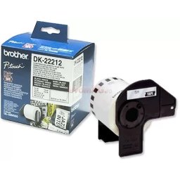 Bandă continuă laminată Brother DK22212, 62 mm x 15,24 m, negru/alb