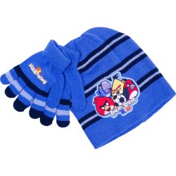 Set Caciula si Manusi Angry Birds ORIGINAL Bleu