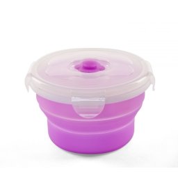 Recipient pliabil din silicon pentru hrana 540 ml - Roz