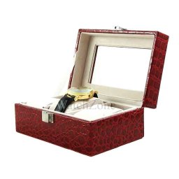 Caseta Ceasuri 3 Spatii Piele Ecologica Bordeaux / Maro WZ1540