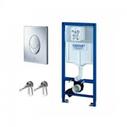 Set PROMO instalare Grohe Rapid SL cu rezervor, cadru, set fixare si clapeta Skate-Air crom -38721001