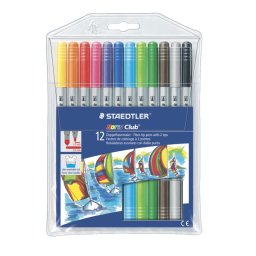 Set 12 carioci cu 2 capete NORIS 1mm/3mm