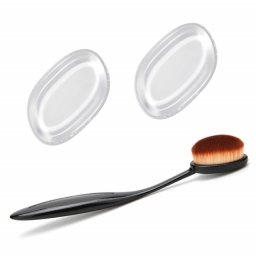 Set Machiaj Pensula Ovala si 2 Bureti Silicon Cosmetica