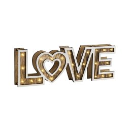 Globo 29976 - Lampa de masa LED LOVE 24xLED/0,06W/3xAA lemn