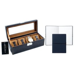 Set Cutie 4 Ceasuri Brown Leather by Friedrich si Note Pad Blue Hugo Boss