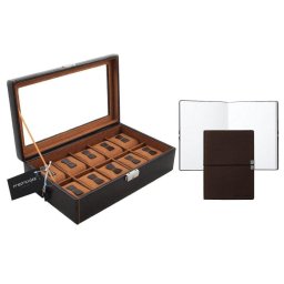 Set Cutie 10 ceasuri Bond Brown by Friedrich si Note Pad Burgundy Hugo Boss - personalizabil