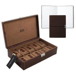 Set Cutie 10 ceasuri Bond Intense Brown by Friedrich si Note Pad Burgundy Hugo Boss - personalizabil