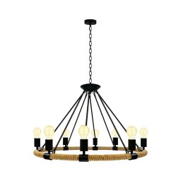 Lustră pe lanț ROPE ARTHUR 8xE27/20W/230V