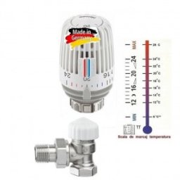 Robinet 1/2 cu cap termostatic Heimeier K cu scala de marcaj temperatura