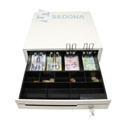 Sertar de bani Mare ECD420 (Tip deschidere - Cu cheie si electrica (din casa de marcat))