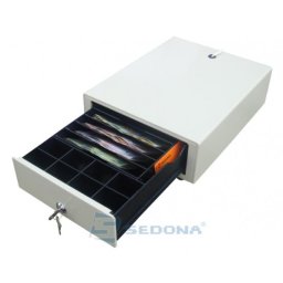 Sertar de bani Mini (Tip deschidere - Cu cheie si electrica (din casa de marcat))