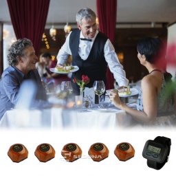 Sistem complet de apelare ospatari (Numar dispozitive - 5 butoane + 1 pager)