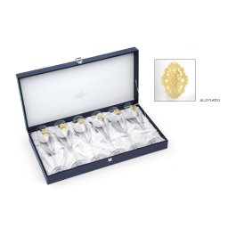 Arabesque Spumante Set 6 Glasses Champagne Gold Plated by Chinelli - made in Italy