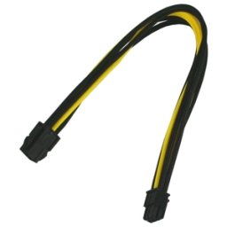 Cablu prelungitor Nanoxia 6-pini PCIe, 30cm, Black/Yellow, 900900221