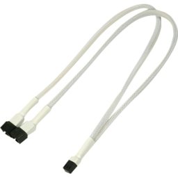 Cablu adaptor Y Nanoxia 3-pini Molex, 30cm, white/black, 900400002