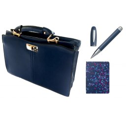 Set Blue Elegance Servieta Femei + Agenda si Pix Cacharel
