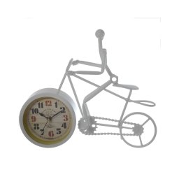 Ceas Pentru Birou Sub Forma De Bicicleta Alba