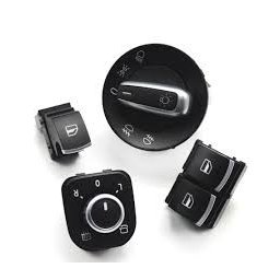 Set butoane 2 geamuri electrice insertie ornament Aluminiu VW Golf 5 6 Passat B6