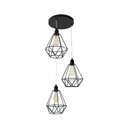 Lustra KARO 3xE27/15W/230V negru