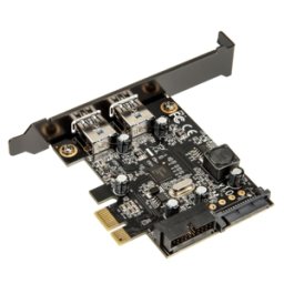 Adaptor Silverstone EC04-E Low Profile PCIe x1 (gen 2.0) - 4x USB 3.0 (2x externe / 2x interne), conector intern 19-pini, alimentare SATA