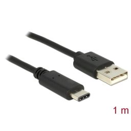 Delock Cable USB Type-C 2.0 male > USB 2.0 type-A male 1 m black