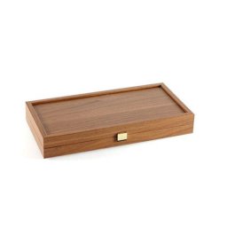 Set joc table backgammon lemn cu aspect de nuc , 47 x 60 cm