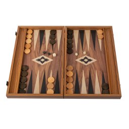 Set joc table backgammon lemn cu aspect de nuc , 38 x 44 cm