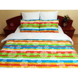 Lenjerie de pat Multicolor Duo White, 2 persoane, calitate I, gama Lenjerii CriDesign