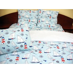 Lenjerie de pat de lux Boat on the sea Duo, 2 persoane, bumbac de calitate I