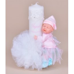 Lumanare botez personalizata bebelus jucarie