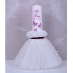 Lumanare de botez personalizata Fluturasi