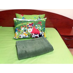 Set lenjerie pat 1 persoana Angry Birds - KV cu patura kaki