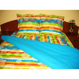 Lenjerie de pat Multicolor Duo Azur CV, 2 persoane, calitate I, gama Lenjerii CriDesign