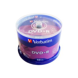 DVD+R Verbatim, 4.7 GB, 16x, 50 bucati/bulk, in cake box