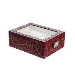 Cutie Visinie Inchis Model Croco Pentru 6 Ceasuri