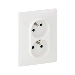 Priză dublă VALENA LIFE 250V/16A 2x2P+T albă Legrand 753186