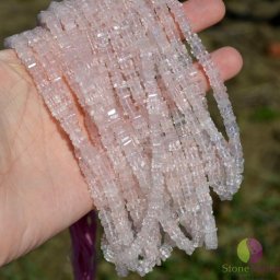 Sirag cuart roz patratele 5-6mm, 40cm