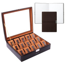 Set Cutie 15 Ceasuri Brown Redford by Friedrich si Note Pad Burgundy Hugo Boss - personalizabil